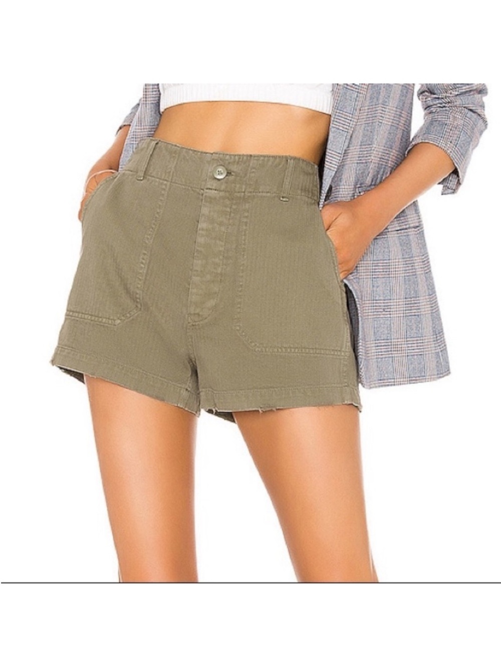 NWT Re/Done The 50's Military Cotton Twill Shorts 28